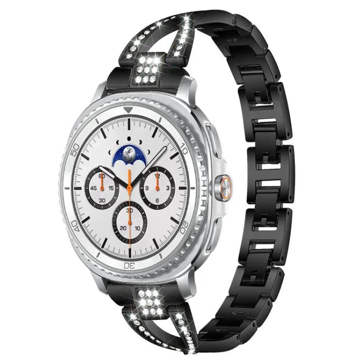 xDfind X-förmiges, einreihiges Metall-Uhrenarmband mit Diamanten, passend für Samsung Galaxy Watch Ultra/Ultra 2025, Samsung Galaxy Watch 8/8 Classic und Samsung Galaxy Watch 7/6/5/FE