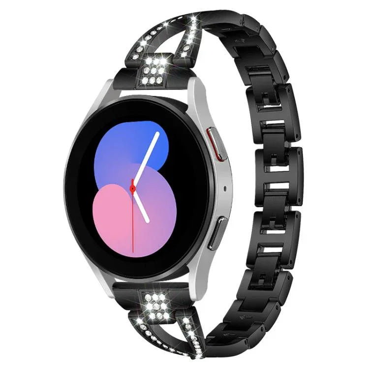 xDfind X-förmiges, einreihiges Metall-Uhrenarmband mit Diamanten, passend für Samsung Galaxy Watch Ultra/Ultra 2025, Samsung Galaxy Watch 8/8 Classic und Samsung Galaxy Watch 7/6/5/FE