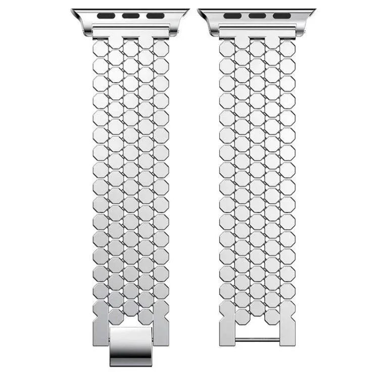 xDfind Metallarmband mit Fischschuppenmuster, passend für Apple Watch 42 / 44 / 45 / 46 / 49 mm, Apple Watch 38 / 40 / 41 / S11 42 mm