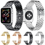 xDfind Metallarmband mit Fischschuppenmuster, passend für Apple Watch 42 / 44 / 45 / 46 / 49 mm, Apple Watch 38 / 40 / 41 / S11 42 mm
