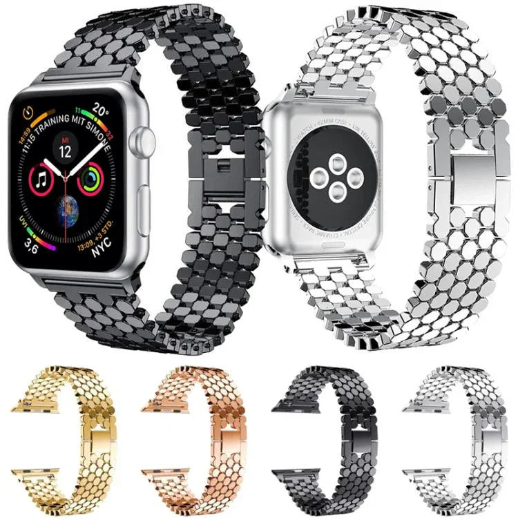xDfind Metallarmband mit Fischschuppenmuster, passend für Apple Watch 42 / 44 / 45 / 46 / 49 mm, Apple Watch 38 / 40 / 41 / S11 42 mm