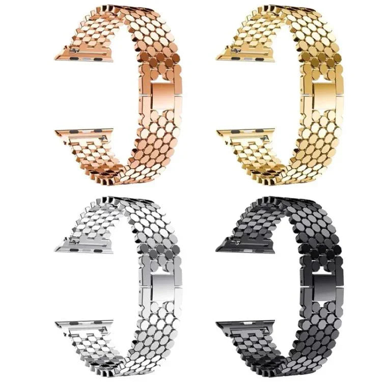 xDfind Metallarmband mit Fischschuppenmuster, passend für Apple Watch 42 / 44 / 45 / 46 / 49 mm, Apple Watch 38 / 40 / 41 / S11 42 mm