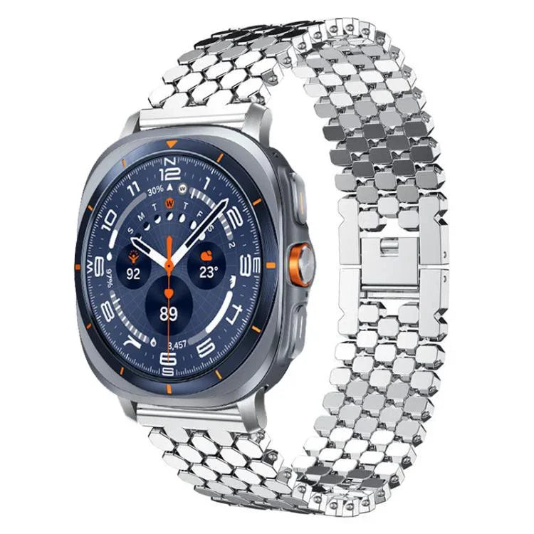 xDfind Metallarmband mit Fischschuppenmuster, für Samsung Galaxy Watch Ultra/Ultra 2025, Samsung Galaxy Watch8/8 Classic, Samsung Galaxy Watch7/FE/6/5/4, Samsung Galaxy Fit3
