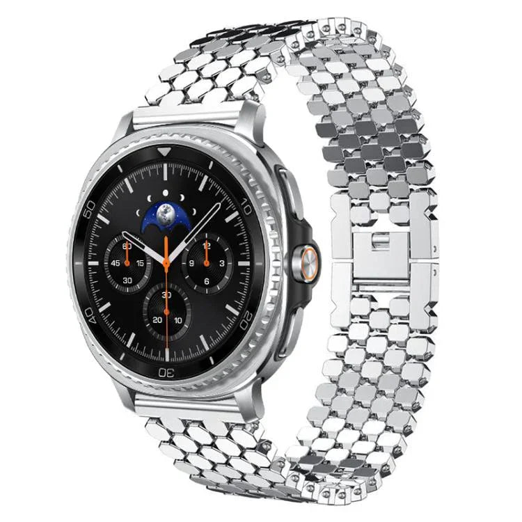 xDfind Metallarmband mit Fischschuppenmuster, für Samsung Galaxy Watch Ultra/Ultra 2025, Samsung Galaxy Watch8/8 Classic, Samsung Galaxy Watch7/FE/6/5/4, Samsung Galaxy Fit3