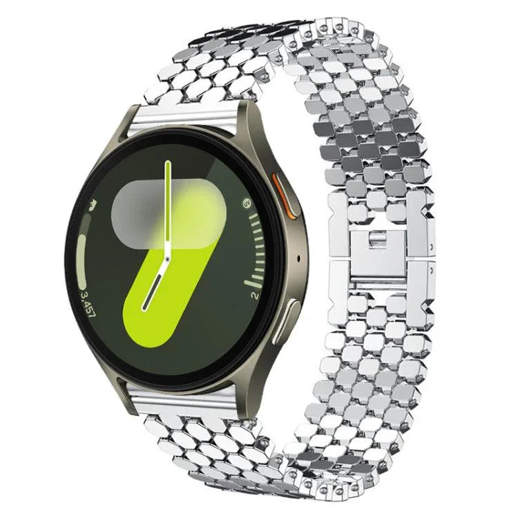 xDfind Metallarmband mit Fischschuppenmuster, für Samsung Galaxy Watch Ultra/Ultra 2025, Samsung Galaxy Watch8/8 Classic, Samsung Galaxy Watch7/FE/6/5/4, Samsung Galaxy Fit3