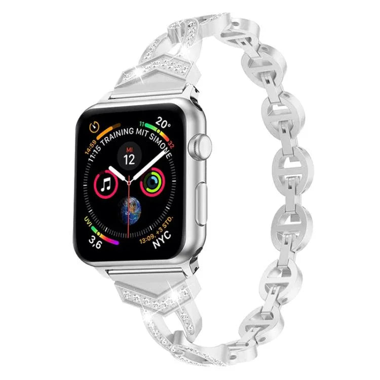 xDfind Diamant-Edelstahl-Uhrenarmband, für Apple Watch 42 / 44 / 45 / 46 / 49 mm, für Apple Watch 38 / 40 / 41 / S10 42 mm