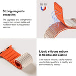 xDfind I-förmiges magnetisches Silikon-Uhrenarmband, für Apple Watch 42 / 44 / 45 / 46 / 49 mm, für Apple Watch 38 / 40 / 41 / S10 42 mm