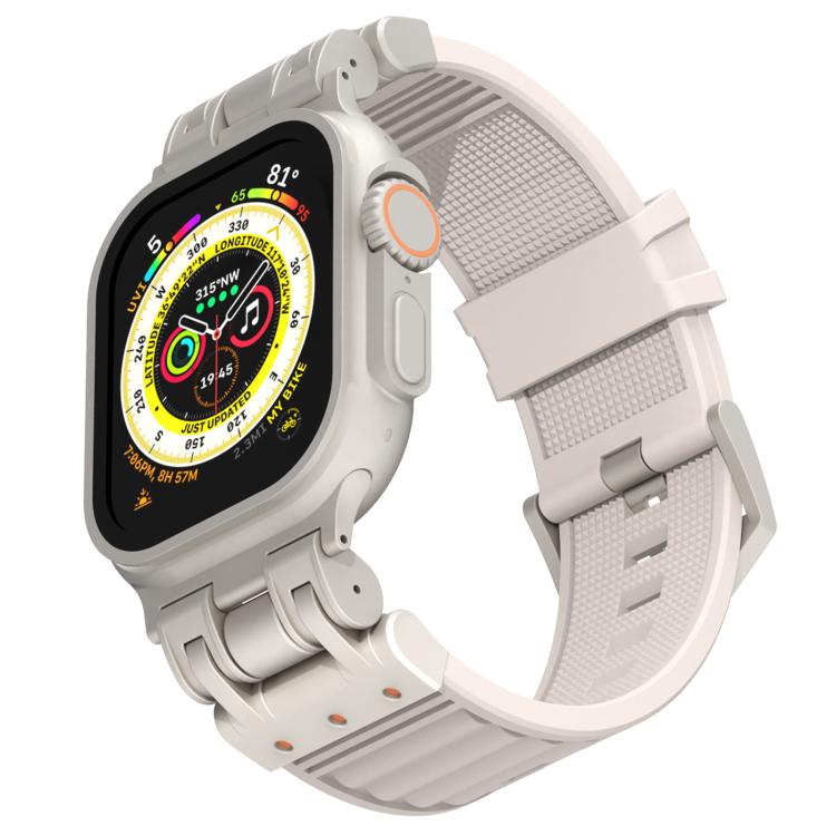 Mecha Streifenstruktur Silikon-Uhrarmband, Für Apple Watch 46mm / 49mm / 45mm / 44mm