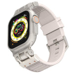 Mecha Streifenstruktur Silikon-Uhrarmband, Für Apple Watch 46mm / 49mm / 45mm / 44mm