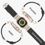 Mecha Streifenstruktur Silikon-Uhrarmband, Für Apple Watch 46mm / 49mm / 45mm / 44mm