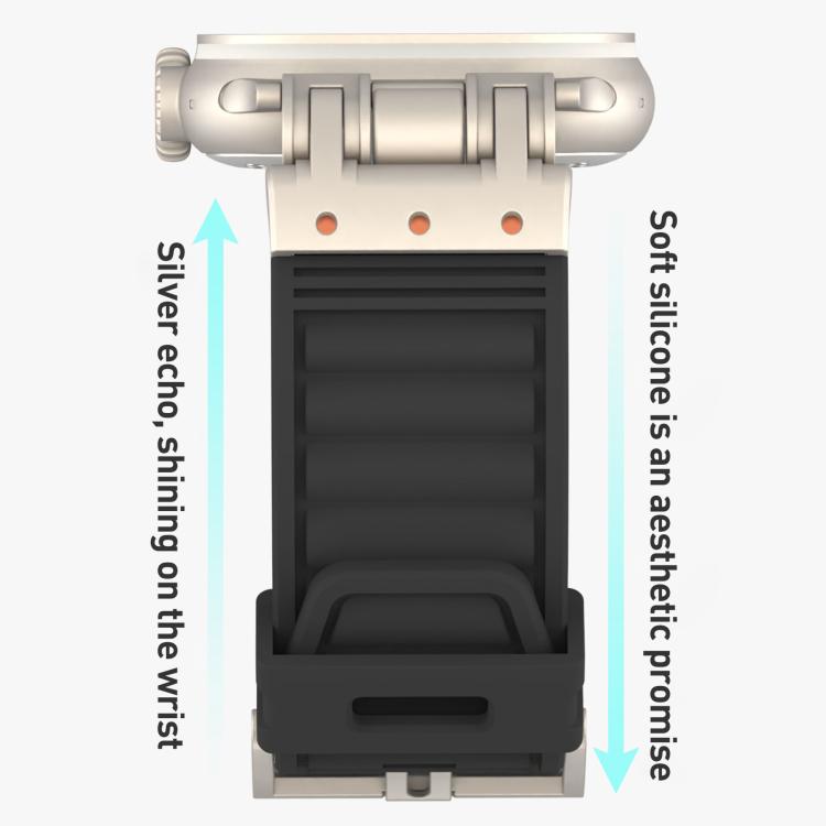 Mecha Streifenstruktur Silikon-Uhrarmband, Für Apple Watch 46mm / 49mm / 45mm / 44mm
