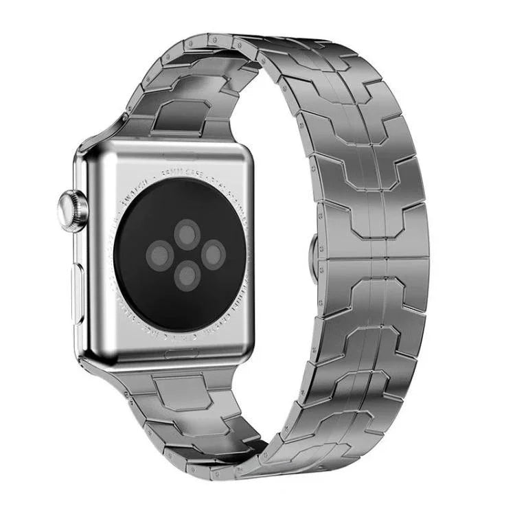 xDfind Edelstahl-Uhrenarmband mit Schmetterlingsschließe, passend für Apple Watch 42 / 44 / 45 / 46 / 49 mm, Apple Watch 38 / 40 / 41 / S10 42 mm