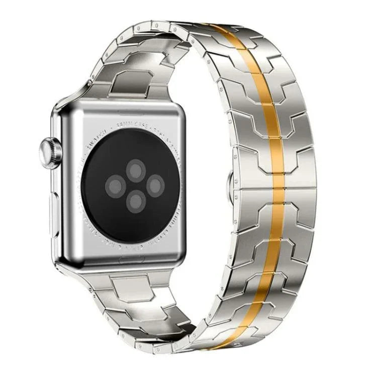 xDfind Edelstahl-Uhrenarmband mit Schmetterlingsschließe, passend für Apple Watch 42 / 44 / 45 / 46 / 49 mm, Apple Watch 38 / 40 / 41 / S10 42 mm