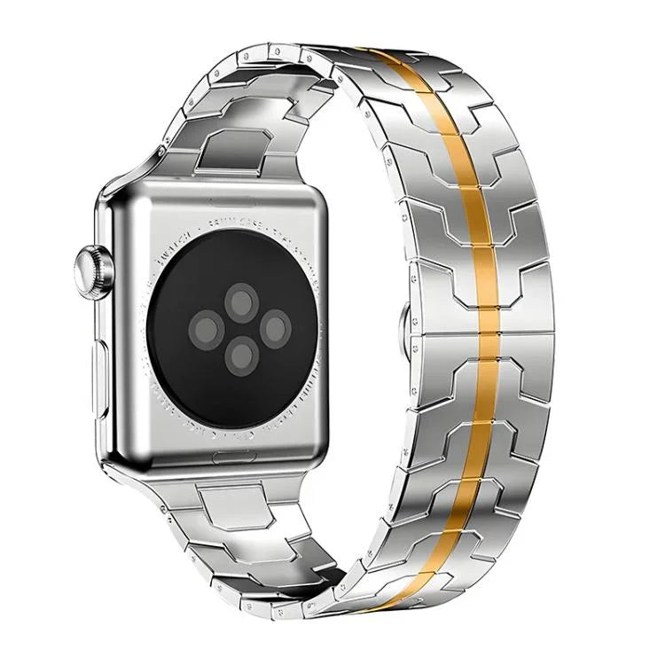 xDfind Edelstahl-Uhrenarmband mit Schmetterlingsschließe, passend für Apple Watch 42 / 44 / 45 / 46 / 49 mm, Apple Watch 38 / 40 / 41 / S10 42 mm