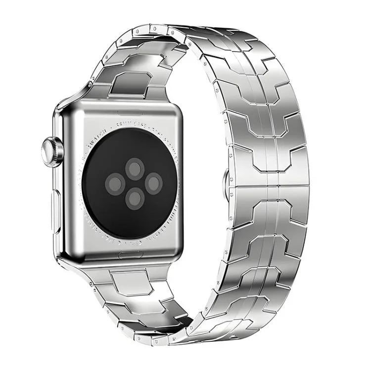 xDfind Edelstahl-Uhrenarmband mit Schmetterlingsschließe, passend für Apple Watch 42 / 44 / 45 / 46 / 49 mm, Apple Watch 38 / 40 / 41 / S10 42 mm