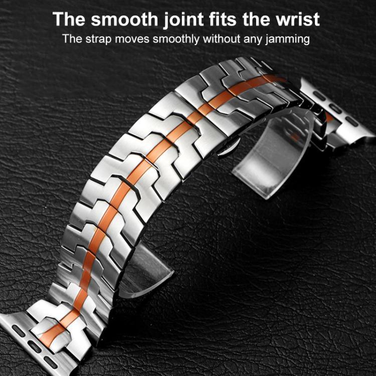 xDfind Edelstahl-Uhrenarmband mit Schmetterlingsschließe, passend für Apple Watch 42 / 44 / 45 / 46 / 49 mm, Apple Watch 38 / 40 / 41 / S10 42 mm
