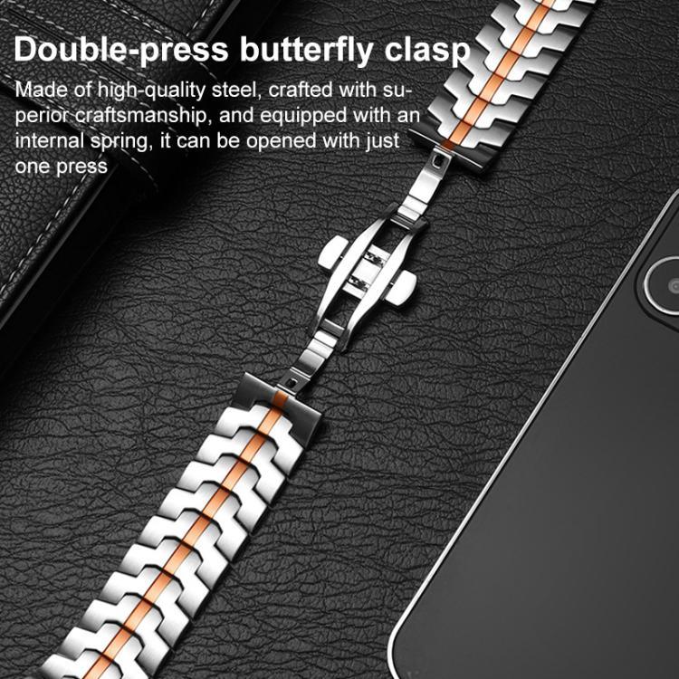 xDfind Edelstahl-Uhrenarmband mit Schmetterlingsschließe, passend für Apple Watch 42 / 44 / 45 / 46 / 49 mm, Apple Watch 38 / 40 / 41 / S10 42 mm