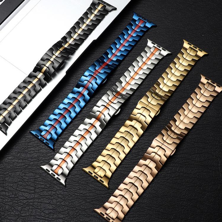 xDfind Edelstahl-Uhrenarmband mit Schmetterlingsschließe, passend für Apple Watch 42 / 44 / 45 / 46 / 49 mm, Apple Watch 38 / 40 / 41 / S10 42 mm