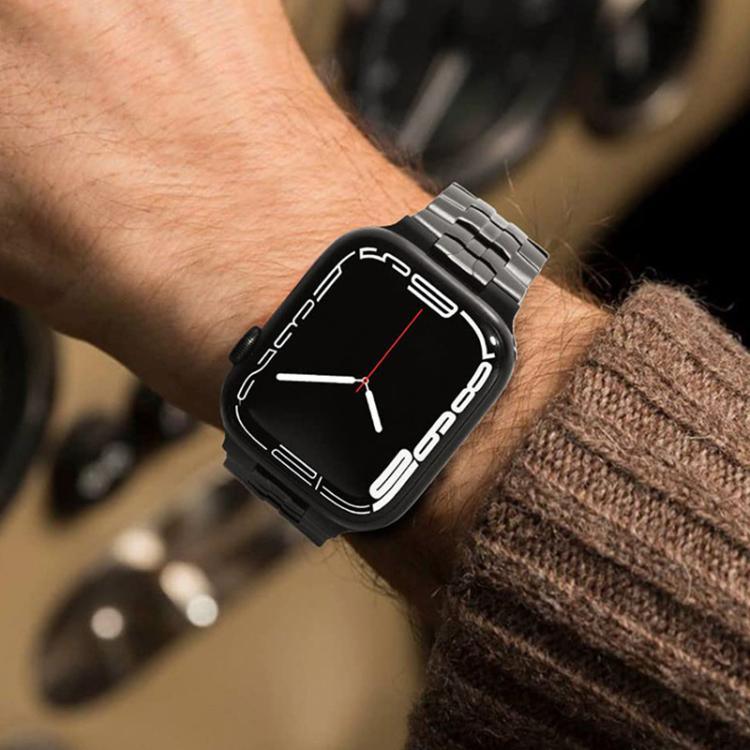 xDfind Edelstahl-Uhrenarmband mit Schmetterlingsschließe, passend für Apple Watch 42 / 44 / 45 / 46 / 49 mm, Apple Watch 38 / 40 / 41 / S10 42 mm