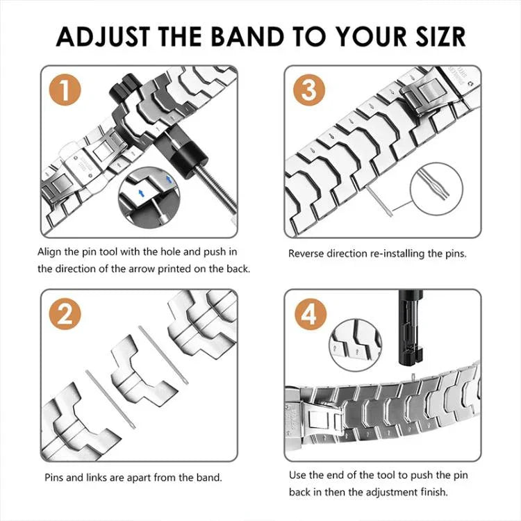 xDfind Edelstahl-Uhrenarmband mit Schmetterlingsschließe, passend für Apple Watch 42 / 44 / 45 / 46 / 49 mm, Apple Watch 38 / 40 / 41 / S10 42 mm