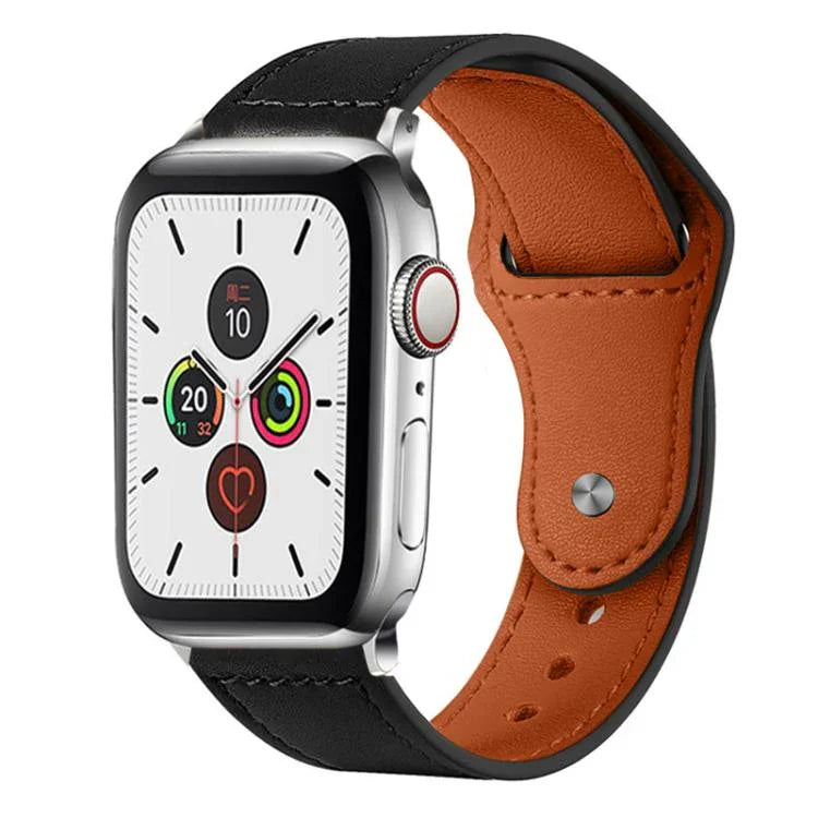 xDfind Nietschließe, Echtleder-Uhrenarmband, für Apple Watch 42 / 44 / 45 / 46 / 49 mm, für Apple Watch 38 / 40 / 41 / S10 42 mm