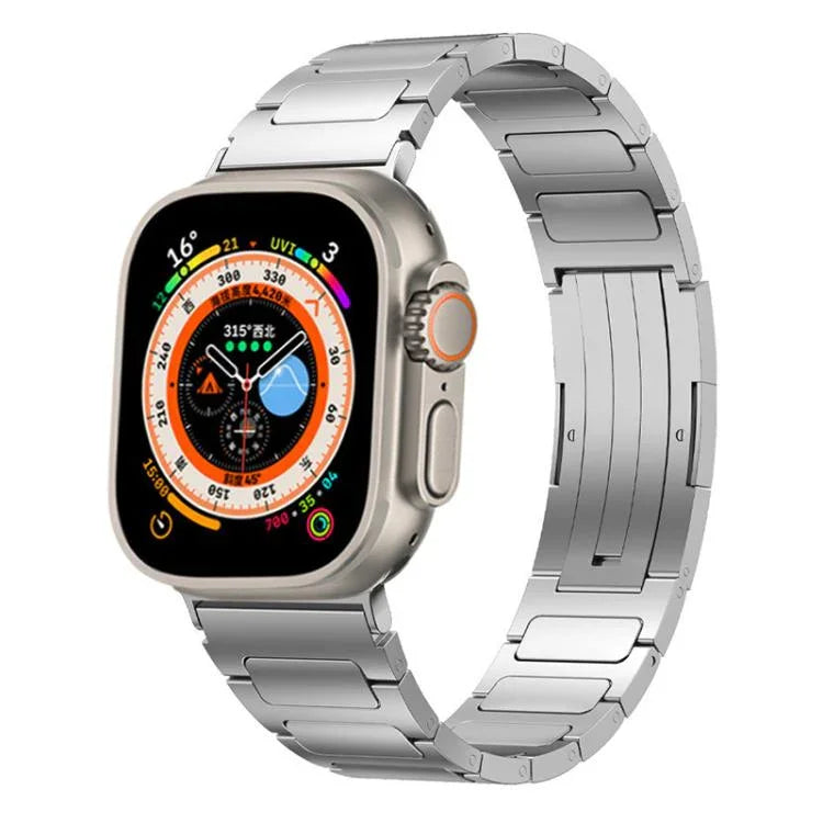 xDfind Edelstahl-Uhrenarmband mit I-förmiger Schnalle, für Apple Watch 42 / 44 / 45 / 46 / 49 mm