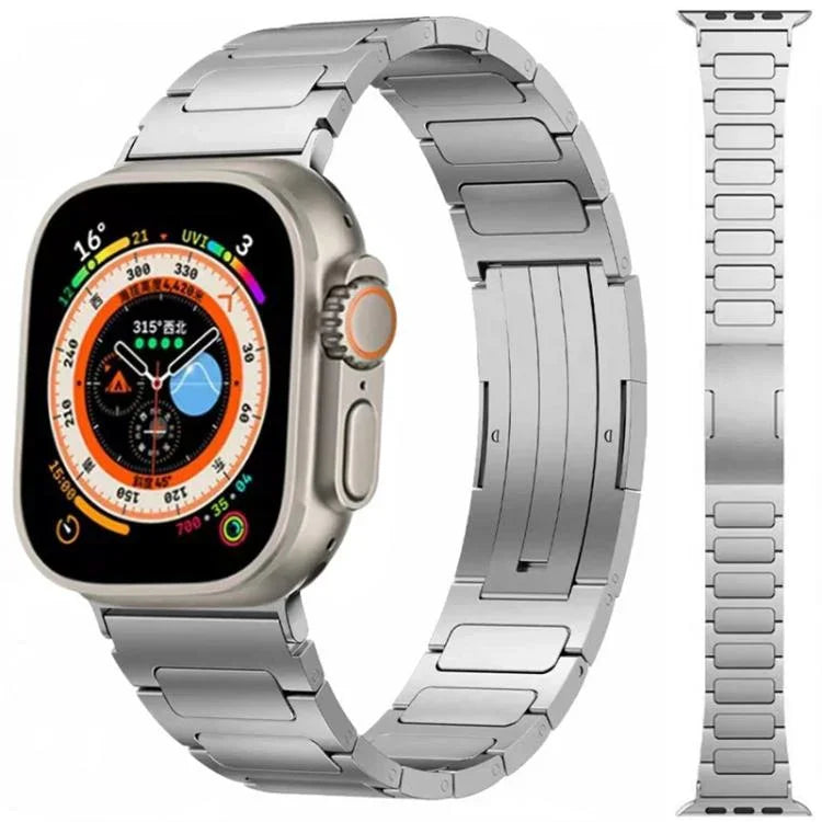 xDfind Edelstahl-Uhrenarmband mit I-förmiger Schnalle, für Apple Watch 42 / 44 / 45 / 46 / 49 mm