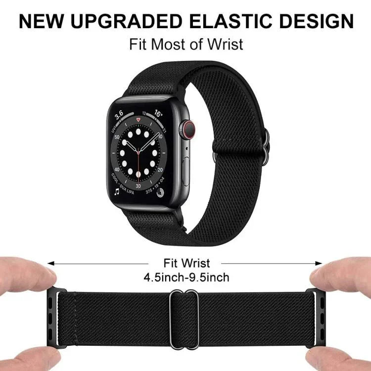 xDfind Verstellbares, elastisches Nylon-Uhrenarmband mit Schiebeverschluss, passend für Apple Watch 42 / 44 / 45 / 46 / 49 mm, Apple Watch 38 / 40 / 41 / S10 42 mm