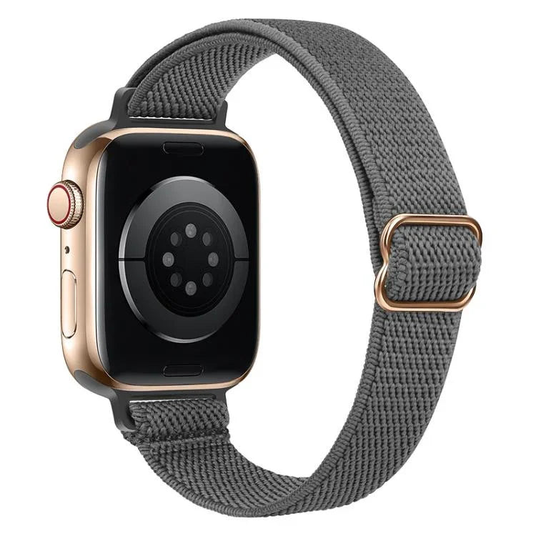 xDfind Leiterschnalle, schmales elastisches Nylon-Uhrenarmband, für Apple Watch 42 / 44 / 45 / 46 / 49 mm, für Apple Watch 38 / 40 / 41 / S10 42 mm