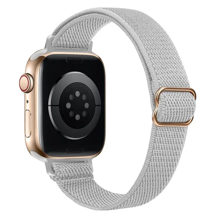 xDfind Leiterschnalle, schmales elastisches Nylon-Uhrenarmband, für Apple Watch 42 / 44 / 45 / 46 / 49 mm, für Apple Watch 38 / 40 / 41 / S10 42 mm