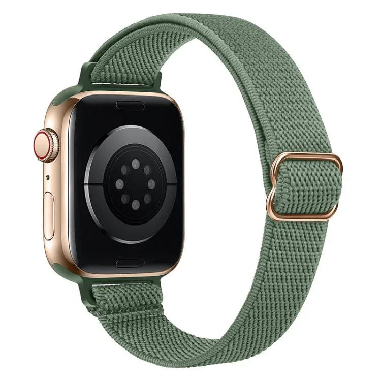 xDfind Leiterschnalle, schmales elastisches Nylon-Uhrenarmband, für Apple Watch 42 / 44 / 45 / 46 / 49 mm, für Apple Watch 38 / 40 / 41 / S10 42 mm