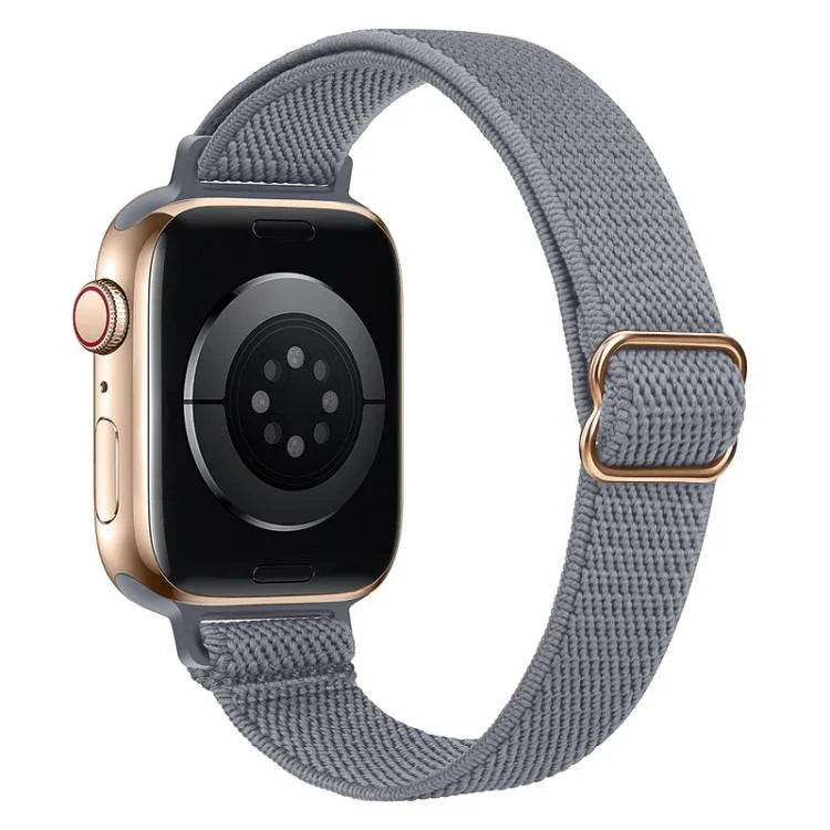 xDfind Leiterschnalle, schmales elastisches Nylon-Uhrenarmband, für Apple Watch 42 / 44 / 45 / 46 / 49 mm, für Apple Watch 38 / 40 / 41 / S10 42 mm