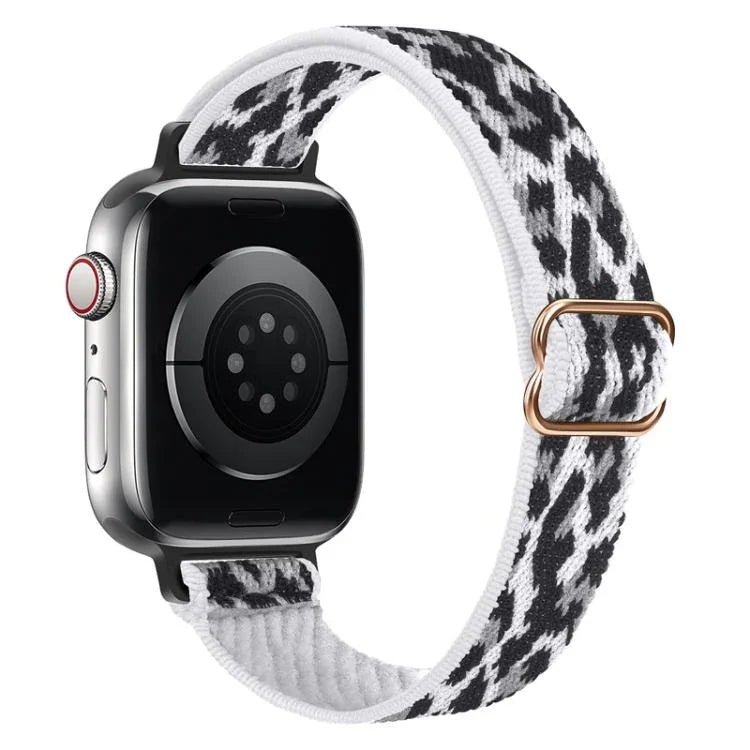 xDfind Leiterschnalle, schmales elastisches Nylon-Uhrenarmband, für Apple Watch 42 / 44 / 45 / 46 / 49 mm, für Apple Watch 38 / 40 / 41 / S10 42 mm
