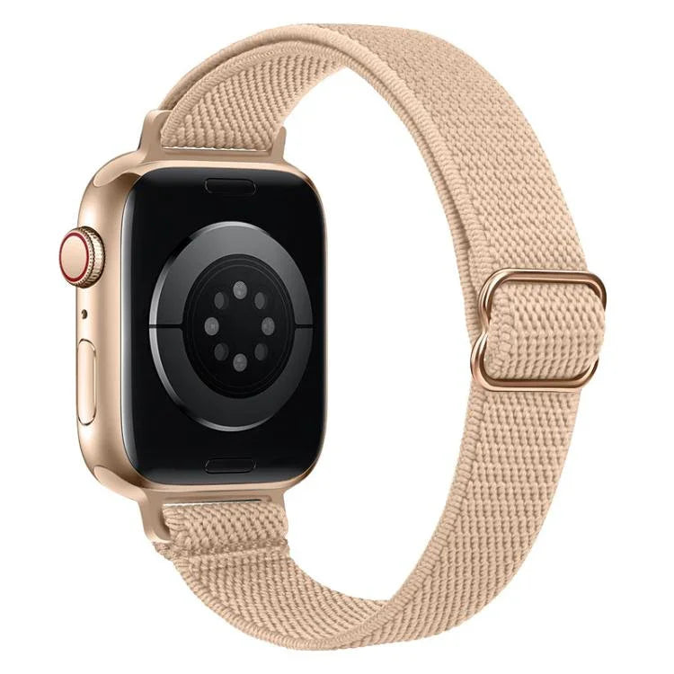 xDfind Leiterschnalle, schmales elastisches Nylon-Uhrenarmband, für Apple Watch 42 / 44 / 45 / 46 / 49 mm, für Apple Watch 38 / 40 / 41 / S10 42 mm