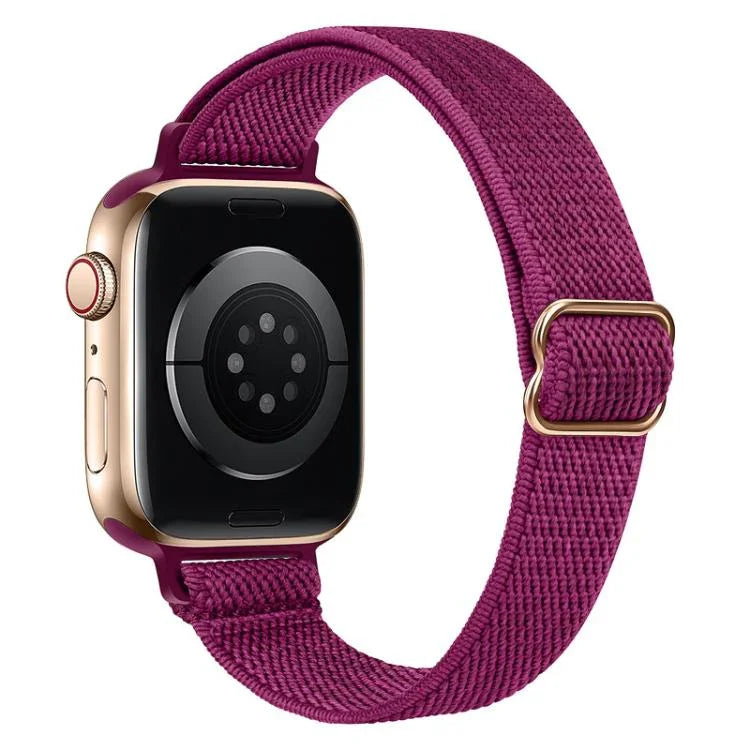 xDfind Leiterschnalle, schmales elastisches Nylon-Uhrenarmband, für Apple Watch 42 / 44 / 45 / 46 / 49 mm, für Apple Watch 38 / 40 / 41 / S10 42 mm