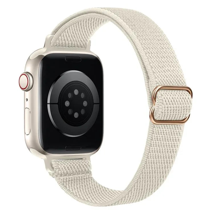 xDfind Leiterschnalle, schmales elastisches Nylon-Uhrenarmband, für Apple Watch 42 / 44 / 45 / 46 / 49 mm, für Apple Watch 38 / 40 / 41 / S10 42 mm