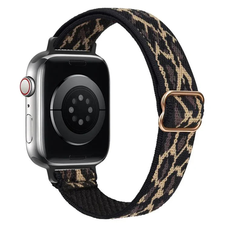 xDfind Leiterschnalle, schmales elastisches Nylon-Uhrenarmband, für Apple Watch 42 / 44 / 45 / 46 / 49 mm, für Apple Watch 38 / 40 / 41 / S10 42 mm
