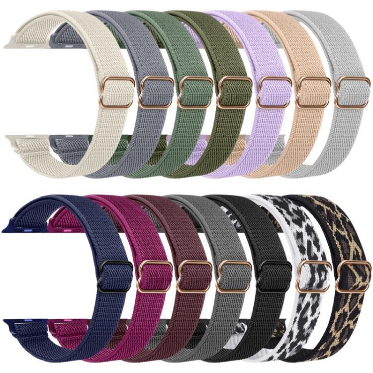 xDfind Leiterschnalle, schmales elastisches Nylon-Uhrenarmband, für Apple Watch 42 / 44 / 45 / 46 / 49 mm, für Apple Watch 38 / 40 / 41 / S10 42 mm