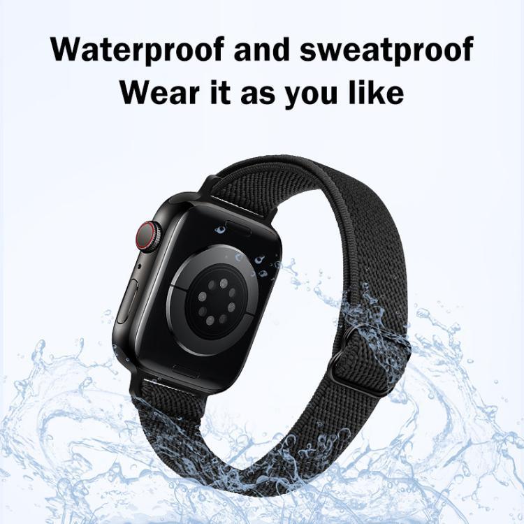 xDfind Leiterschnalle, schmales elastisches Nylon-Uhrenarmband, für Apple Watch 42 / 44 / 45 / 46 / 49 mm, für Apple Watch 38 / 40 / 41 / S10 42 mm