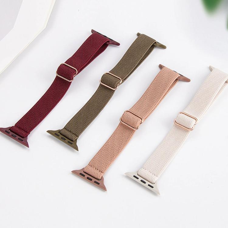 xDfind Leiterschnalle, schmales elastisches Nylon-Uhrenarmband, für Apple Watch 42 / 44 / 45 / 46 / 49 mm, für Apple Watch 38 / 40 / 41 / S10 42 mm