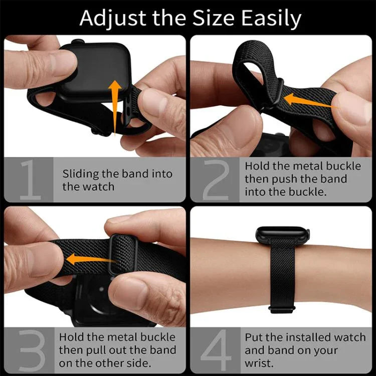 xDfind Leiterschnalle, schmales elastisches Nylon-Uhrenarmband, für Apple Watch 42 / 44 / 45 / 46 / 49 mm, für Apple Watch 38 / 40 / 41 / S10 42 mm