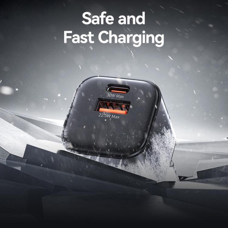 USAMS CC263 30W GaN USB-C / Type-C, USB Dual-Port Mini-Schnellladegerät, CC263
