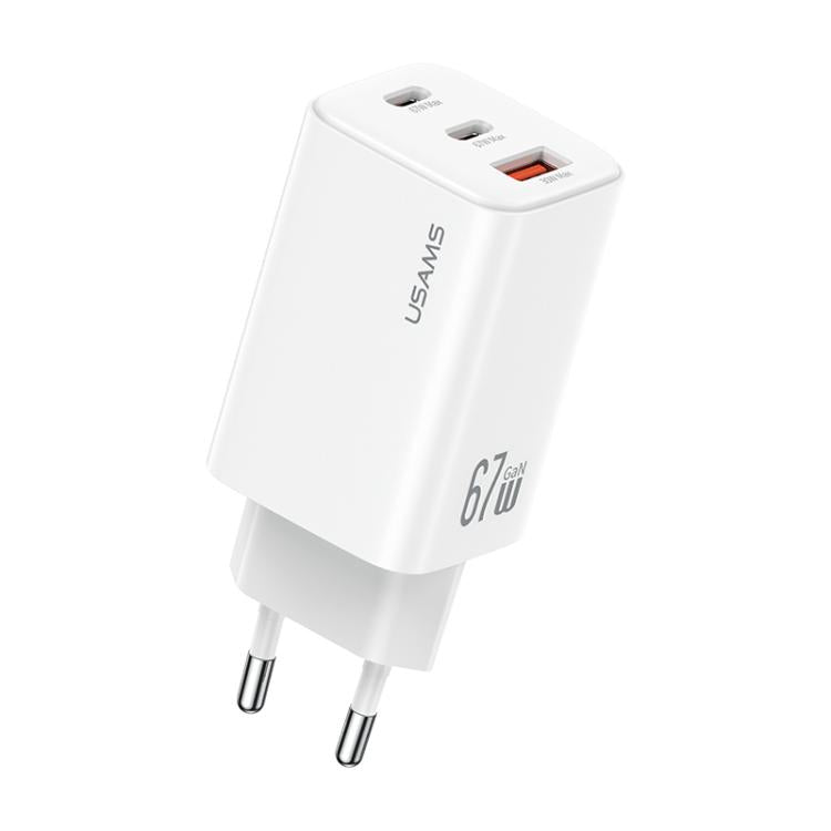 USAMS CC265 67W GaN 2 x USB Typ-C, USB Triple-Port Mini Schnellladegerät, CC265