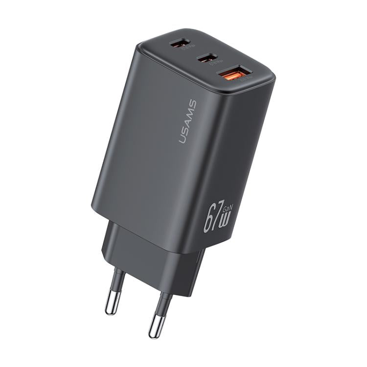 USAMS CC265 67W GaN 2 x USB Typ-C, USB Triple-Port Mini Schnellladegerät, CC265