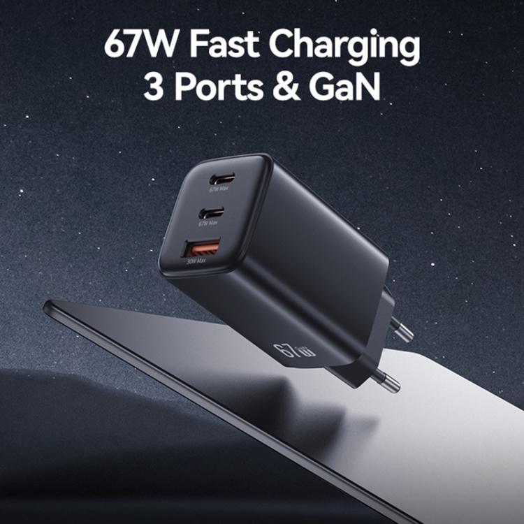 USAMS CC265 67W GaN 2 x USB Typ-C, USB Triple-Port Mini Schnellladegerät, CC265