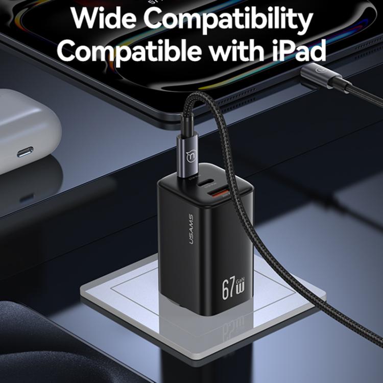 USAMS CC265 67W GaN 2 x USB Typ-C, USB Triple-Port Mini Schnellladegerät, CC265