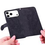 Retro Hautgefühl Schmetterlinge Prägung Horizontale Klapp-Leder-Handyhülle, Für iPhone 17 Pro Max, Für iPhone 17 Pro, Für iPhone 17, Für iPhone Air