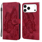 Retro Hautgefühl Schmetterlinge Prägung Horizontale Klapp-Leder-Handyhülle, Für iPhone 17 Pro Max, Für iPhone 17 Pro, Für iPhone 17, Für iPhone Air
