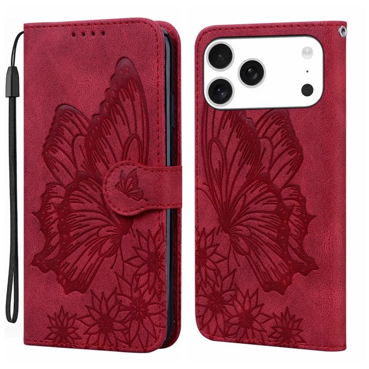Retro Hautgefühl Schmetterlinge Prägung Horizontale Klapp-Leder-Handyhülle, Für iPhone 17 Pro Max, Für iPhone 17 Pro, Für iPhone 17, Für iPhone Air