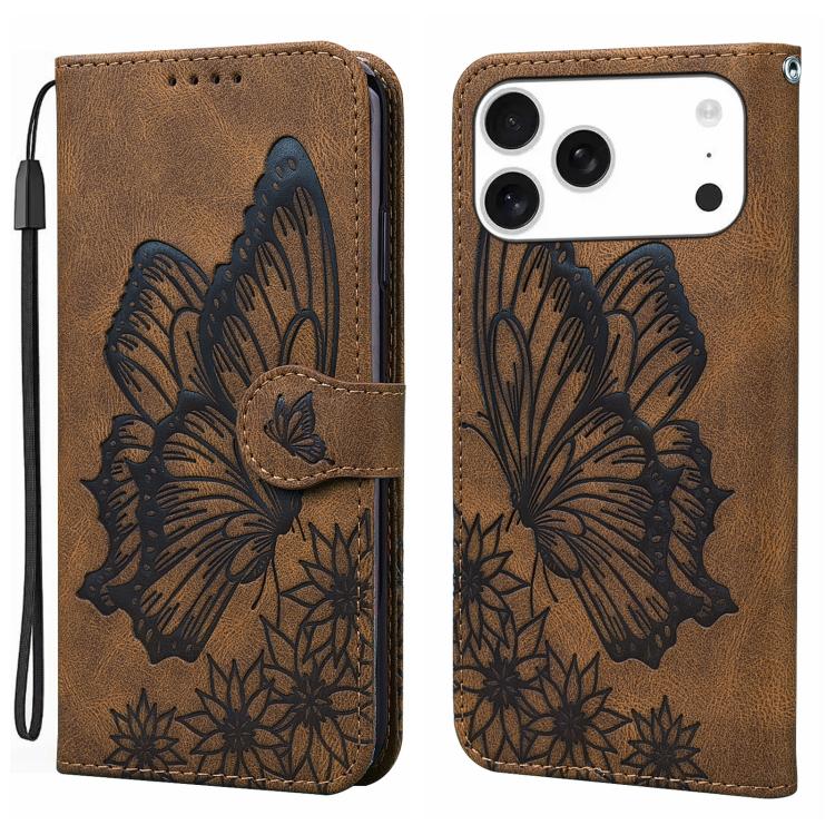 Retro Hautgefühl Schmetterlinge Prägung Horizontale Klapp-Leder-Handyhülle, Für iPhone 17 Pro Max, Für iPhone 17 Pro, Für iPhone 17, Für iPhone Air